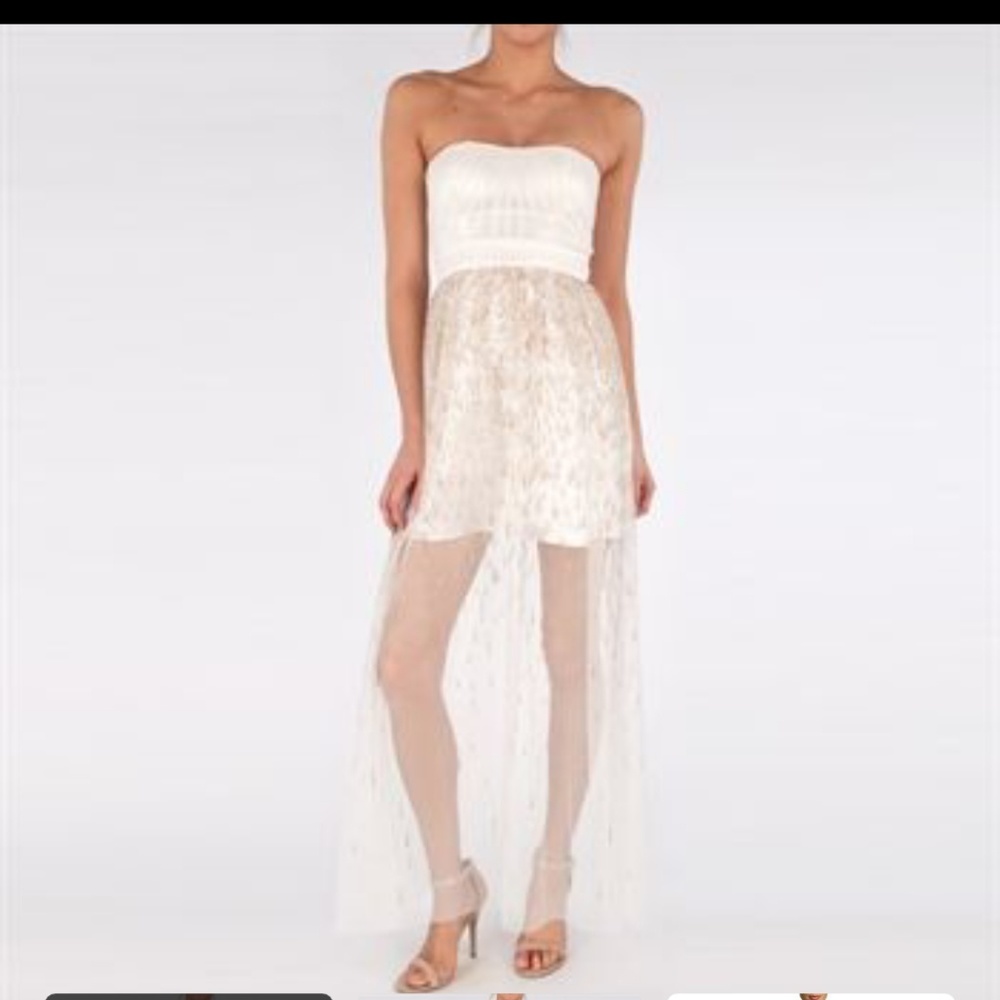 Hailey Logan white see though dress